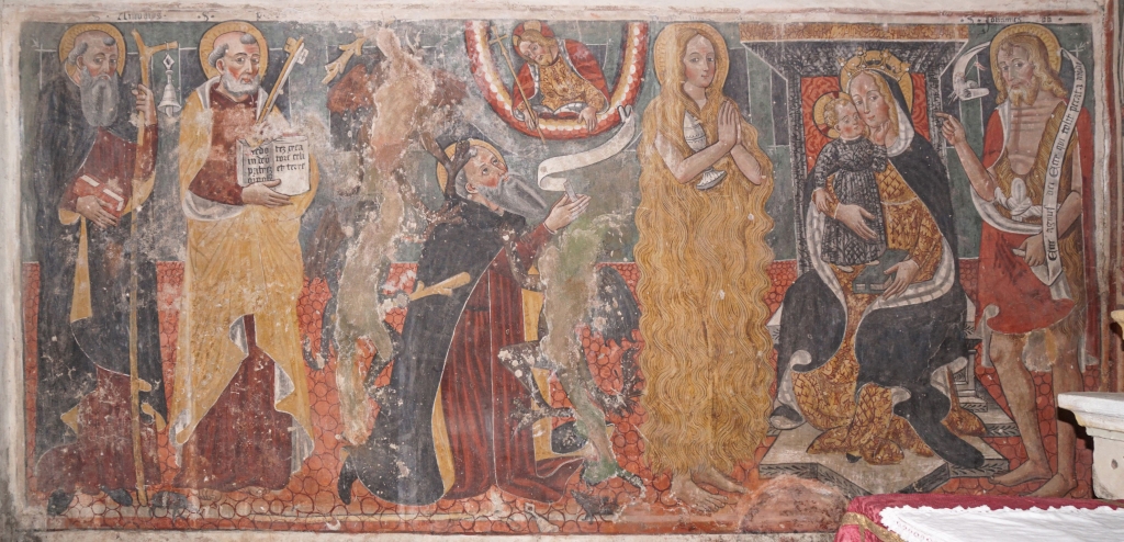 Parete sinistra, Santi Antonio, Pietro, Maria Maddalena e Giovanni Battista
