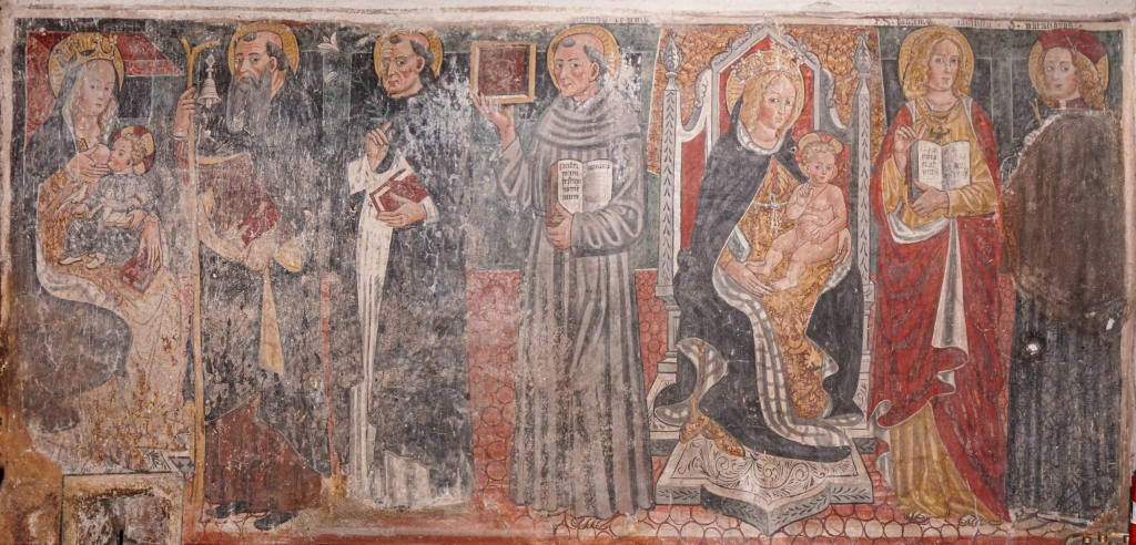 Parete destra Santi Antonio, Domenico, BernardinoGiovanni Evangelista, Pantaleone: