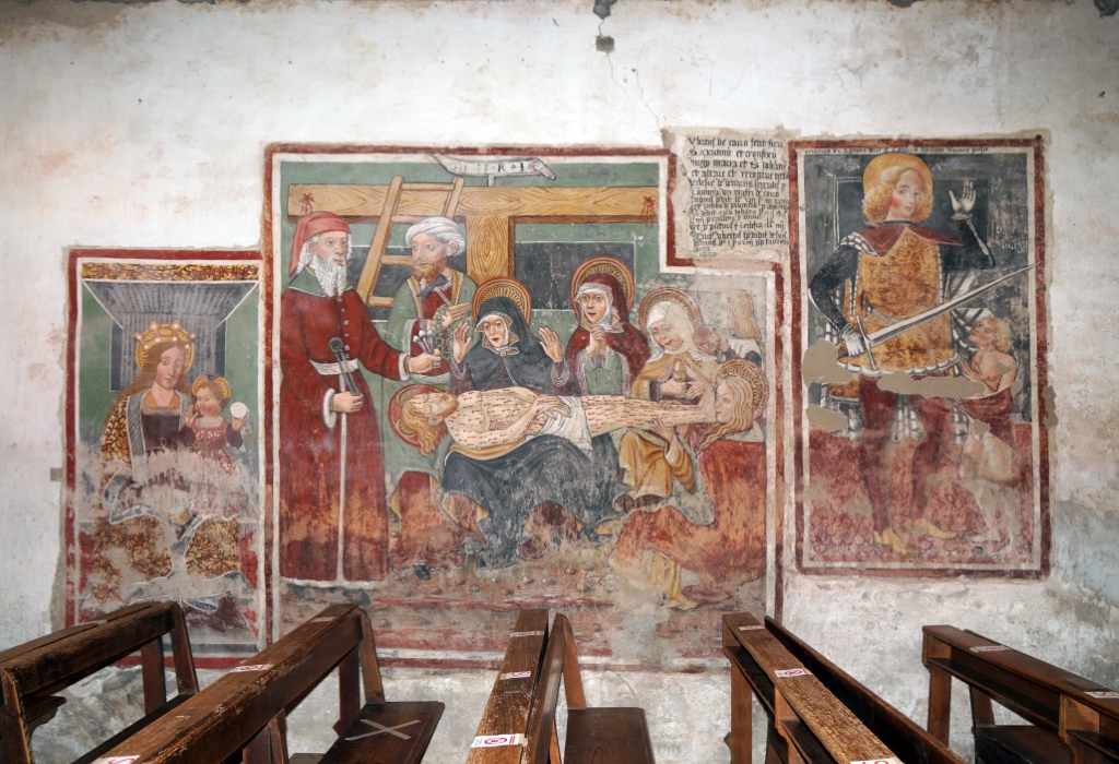 Compianto del Cristo Morto , Madonna col Bambino e San Martino