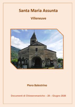 Copertina del documento di Piero Balestrino dedicato alla chiesa di Santa Maria Assunta a Villeneuve