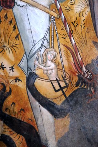 Vicolungo (NO) - Oratorio di San Martino - San Michele, dettaglio pesa delle anime