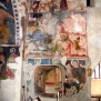 Avigliana-Chiesa di San Pietro-Parete Sud, destra, del presbiterio, Annunciazione, San Giorgio e Drago, Madonna e Sante --Parete Sud, destra, del presbiterio, Annunciazione, San Giorgio e Drago, Madonna e Sante