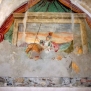 Avigliana-Chiesa di San Pietro-Navata minore, cappella di fondo parete Sud, affresco di maniera --Navata minore, cappella di fondo parete Sud, affresco di maniera