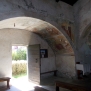Avigliana-Chiesa di San Pietro-Navata minore, prima campata parete Sud, sottarco ed Annunciazione, Natività, Gregorio Magno --Navata minore, prima campata parete Sud, sottarco ed Annunciazione, Natività, Gregorio Magno