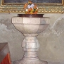 Casteldelfino-Il fonte battesimale della Parrocchiale di Santa Margherita-Fonte battesimale