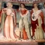--Abside, fascia bassa, monofora destra, 4 santi probabilmente gli Evangelisti, non completati