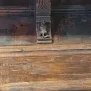 --Mensola in legno con figura simbolica scolpita