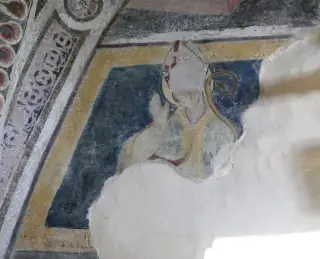 Vescovo benedicente - Cappella di San Pietro a MacraFrazione Camoglieres