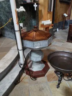 Fonte battesimale - Parrocchiale di Santa Maria degli Angeli a Manta
