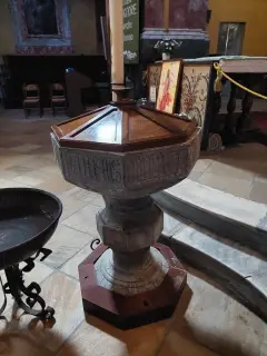 Fonte battesimale - Parrocchiale di Santa Maria degli Angeli a Manta