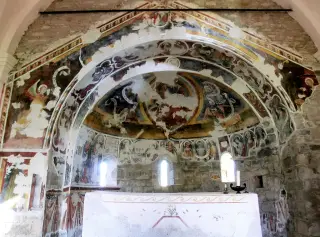 Affreschi abside - Cappella di San Ponzio a Marsaglia