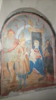 Madonna col Bambino, San Cristoforo, San Sebastiano e Sant'Antonio Abate - Chiesa di San Rocco a Montalto Dora