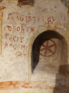 Firma di Gujelmus De Orta - Oratorio della Natività di Maria a OleggioFrazione Gaggiolo