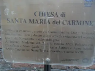 Pannello Illustrativo - Chiesa di Santa Maria del Carmine a Alessandria