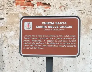 Cartello illustrativo - Chiesa di Santa Maria delle Grazie del Barazzone a Sandigliano