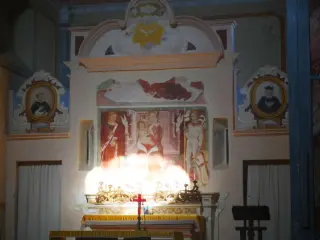 Affresco - Santuario della Madonna delle Grazie a MombarcaroFrazione San Luigi