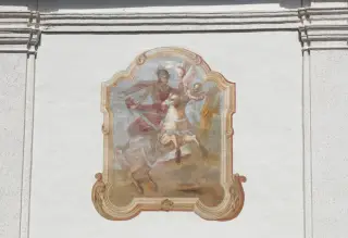 Affresco in facciata - Parrocchiale di San Vittore a Sizzano