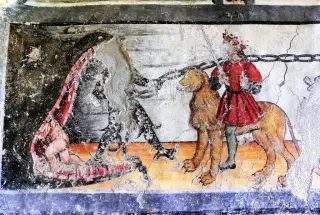 Cavalcata dei vizi - Cappella dei Santi Rocco e Sebastiano a Mombarcaro