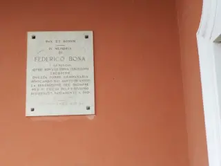 Lapide commemorativa - Chiesa di San Francesco a SordevoloFrazione Rubiola