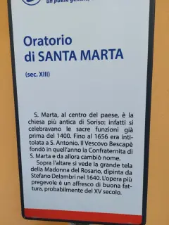 Pannello illustrativo. - Oratorio di Santa Marta a Soriso