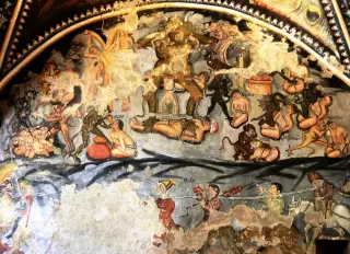 Affreschi - Particolare - Cappella della Madonna della Piana o della Neve a San Michele MondovìFrazione Pian della Gatta