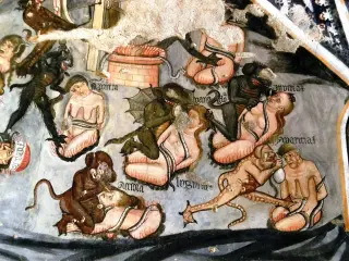 Affreschi - Particolare - Cappella della Madonna della Piana o della Neve a San Michele MondovìFrazione Pian della Gatta