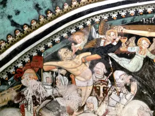 Affreschi - Particolare - Cappella della Madonna della Piana o della Neve a San Michele MondovìFrazione Pian della Gatta