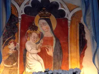 Madonna della Ciliegia con Bambino e cardellino - Cappella o Santuario della Beata Vergine o Madonna del Pasco a Villanova MondovìFrazione Madonna del Pasco
