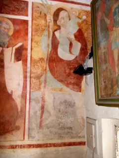 Parete destra, san Cristoforo - Cappella di San Bernardo di Clairvaux o delle Forche a MondovìFrazione Ferrone