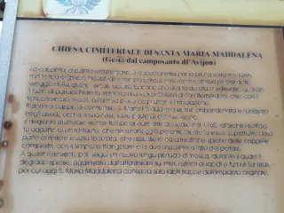 Pannello illustrativo - Chiesa Cimiteriale di Santa Maria Maddalena a MarentinoFrazione Avuglione