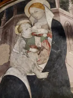 Madonna del latte dettaglio - Cappella del Castello a Manta