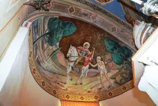 San Martino nella volta del presbiterio - Chiesa di San Martino a CaltignagaFrazione Morghengo