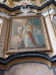 Tela di San Nicola sull'altare - Chiesa di San Nicolao a Rifreddo
