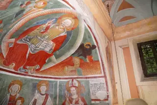 Pantocratore e simboli degli evangelisti - Oratorio di San Bernardo a ScopelloFrazione Ordarino