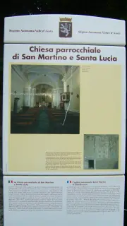 Pannello illustrativo - Parrocchiale di San Martino e Santa Lucia a VerrayesFrazione Diemoz