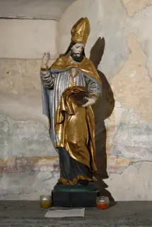 Statua di San Biagio - Chiesa di Santa Maria Assunta o Saint-Roch o Castro Argenteo a VilleneuveFrazione Saint-Roch