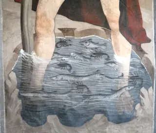 San Cristoforo dettaglio - Cappella della Vergine e San Giovanni Evangelista a Saint-PierreFrazione Castello Sarriod de la Tour