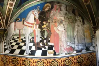 Il Re, padre della principessa, riceve il Battesimo da San Giorgio - Cappella del Priorato di Sant'Orso a Aosta