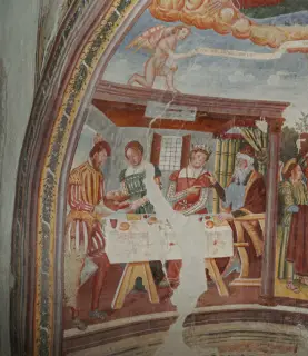 Salomè con la testa di San Giovanni al compleanno di Erode - Oratorio di San Giovanni Battista a Alto SermenzaFrazione Rimasco - Ferrate