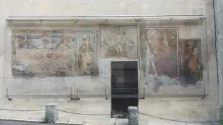 Parete affrescata - Cappella dei Santi Lorenzo e Sebastiano a CeresFrazione Voragno