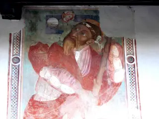 Esterno lato destro, san Cristoforo - Chiesa della Madonna della Stella a Pianezza