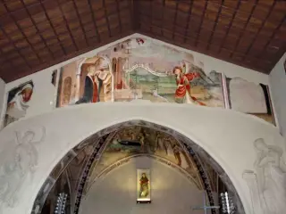 Cortina (o frontone) del presbiterio, Annunciazione - Chiesa della Madonna della Stella a Pianezza
