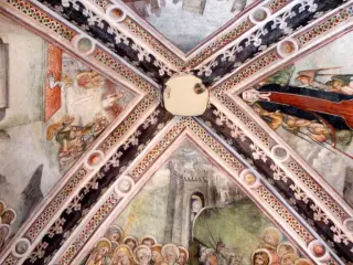 Presbiterio, volta, storie della Vergine, visione zenitale - Chiesa della Madonna della Stella a Pianezza