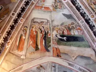 Maria annuncia la sua scomparsa, la Dormizione, particolare - Chiesa della Madonna della Stella a Pianezza