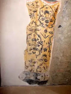 Fondo navata, lacerto a sinistra della traccia (un riquadro a muro) di antico altare - Chiesa della Madonna della Stella a Pianezza