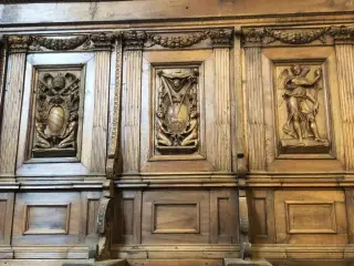 Coro, dettagli - Chiesa di Santa Croce e Tutti i Santi a Bosco Marengo
