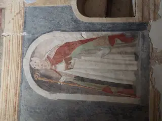 Affresco di vescovo - Certosa di Monte Bracco a BargeFrazione Occa