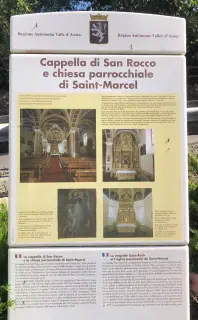 Pannello illustrativo - Chiesa Parrocchiale di Saint-Marcel a Saint-MarcelFrazione Cretaz