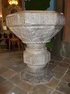 Battistero Zabreri SANCTI A - Parrocchiale di Maria Vergine Assunta a Caraglio