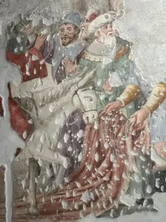 Affresco del 1548 dettaglio - Oratorio dei Battuti o Immacolata Concezione a Vesime